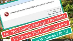FIX: Not enough storage is available to process this command