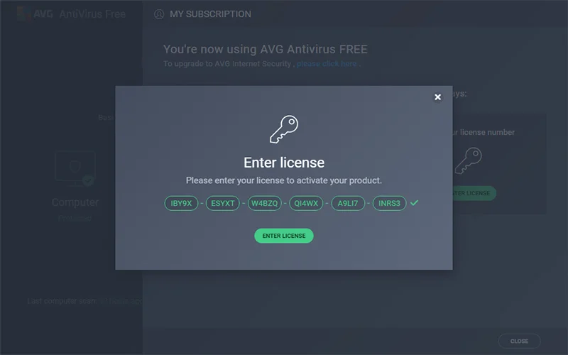 AVG full license key