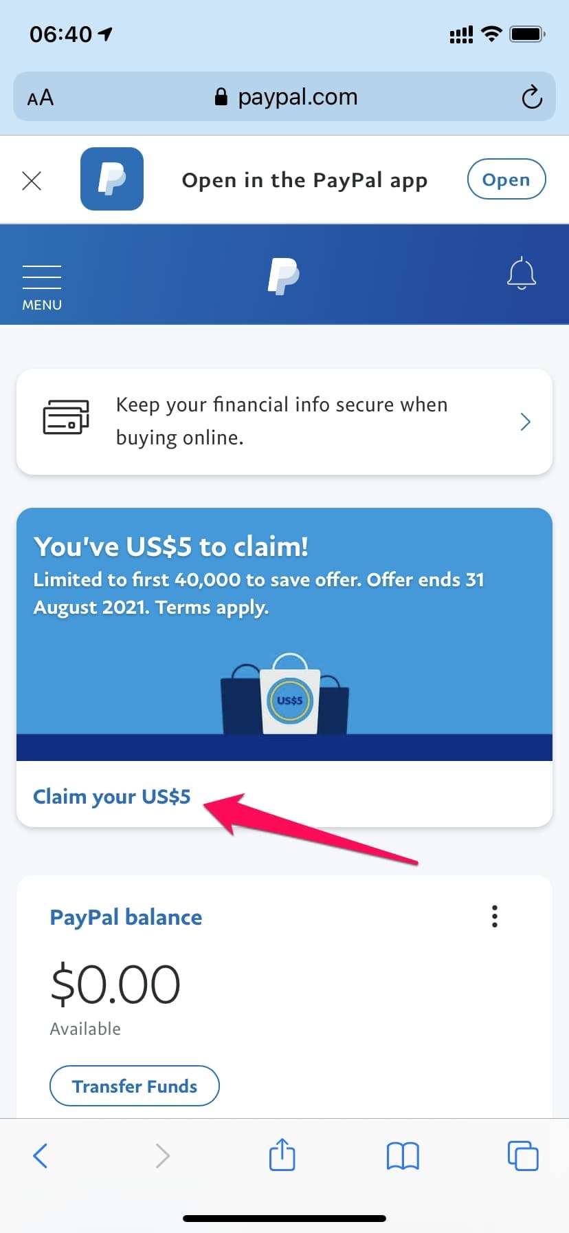 Claim 5USD Paypal miễn phí 2021