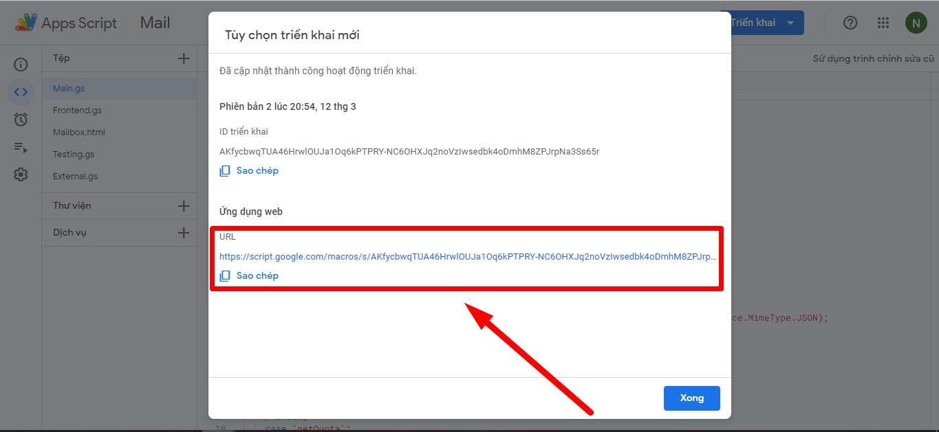 Hướng dẫn cách tạo hệ thống gửi Email hàng loạt trên Google Sheet bước 8